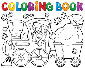Image showing Coloring book Christmas train 1
