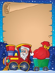 Image showing Parchment with Christmas train theme 1