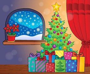 Image showing Christmas tree and gifts theme image 2