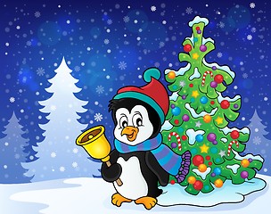 Image showing Christmas penguin topic image 7