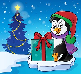 Image showing Christmas penguin topic image 6