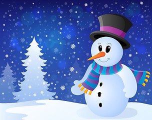 Image showing Winter snowman topic image 9