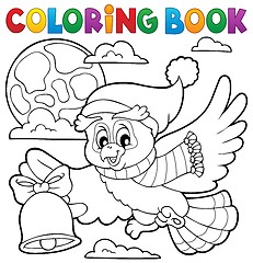 Image showing Coloring book Christmas owl theme 1
