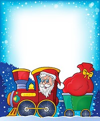 Image showing Frame with Christmas train theme 1