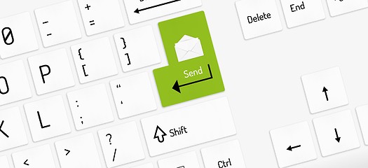 Image showing white keyboard with send key and envelope