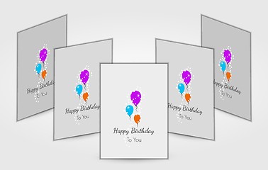 Image showing few birthday cards with balloons