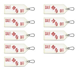 Image showing price tags with percentage discount