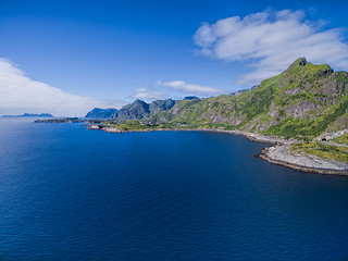 Image showing Scenic panorama of Lofoten islands