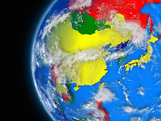 Image showing east Asia region on political globe