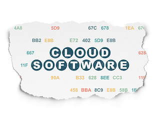 Image showing Cloud technology concept: Cloud Software on Torn Paper background