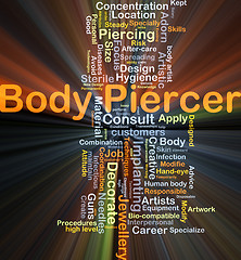 Image showing Body piercer background concept glowing