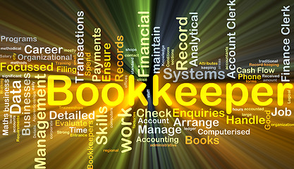 Image showing Bookkeeper background concept glowing