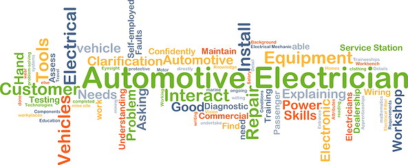 Image showing Automotive electrician background concept