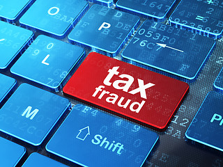 Image showing Law concept: Tax Fraud on computer keyboard background