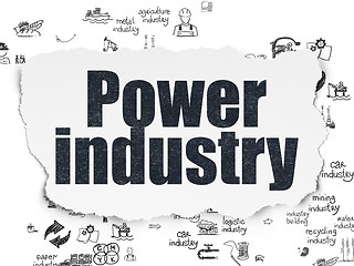 Image showing Manufacuring concept: Power Industry on Torn Paper background