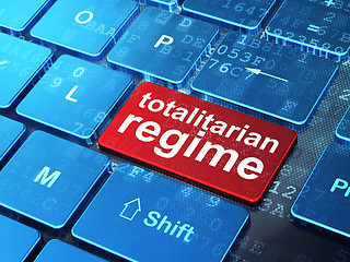 Image showing Politics concept: Totalitarian Regime on computer keyboard background
