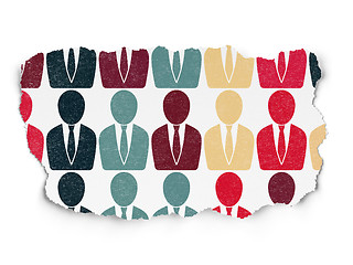 Image showing Law concept: Business Man icons on Torn Paper background