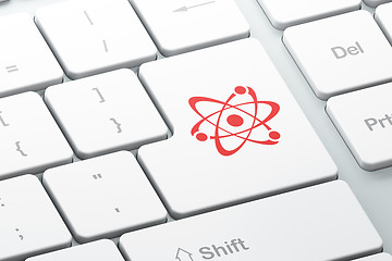 Image showing Science concept: Molecule on computer keyboard background