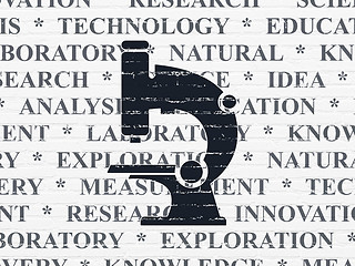 Image showing Science concept: Microscope on wall background