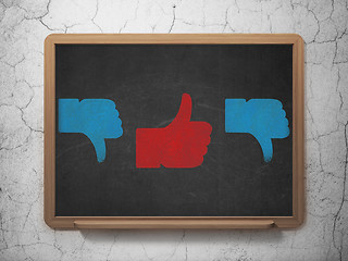 Image showing Social media concept: thumb up icon on School Board background