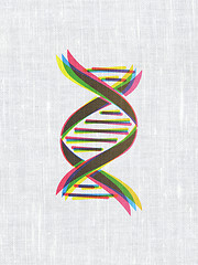 Image showing Health concept: DNA on fabric texture background