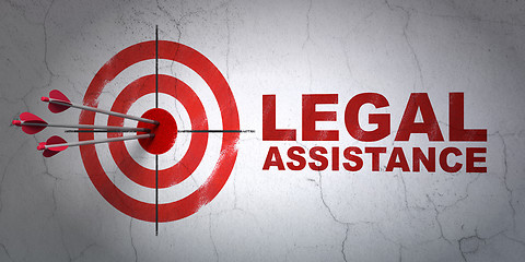 Image showing Law concept: target and Legal Assistance on wall background