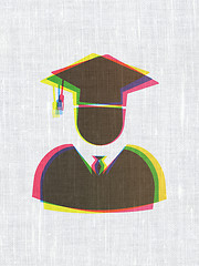 Image showing Studying concept: Student on fabric texture background