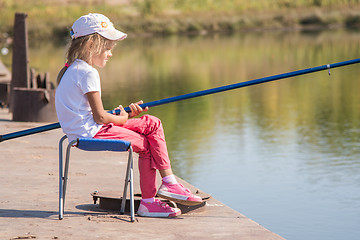 Image showing Girl fishing