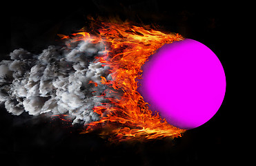 Image showing Ball with a trail of fire and smoke - purple