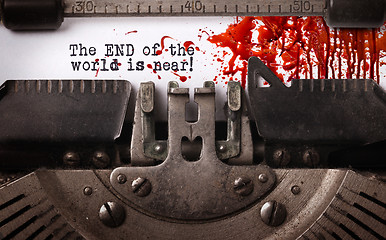 Image showing Bloody note - Vintage inscription made by old typewriter