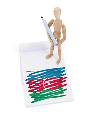 Image showing Wooden mannequin made a drawing - Azerbaijan