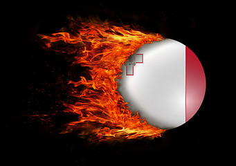 Image showing Flag with a trail of fire - Malta