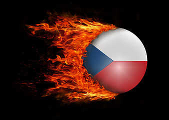 Image showing Flag with a trail of fire - Czech Republic