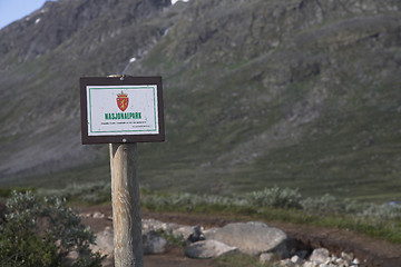 Image showing National park border sign