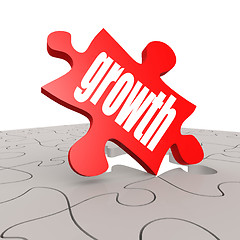 Image showing Growth word with puzzle background