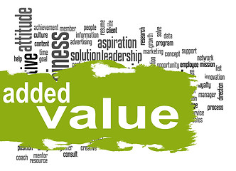 Image showing Added Value word cloud with green banner