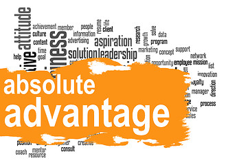 Image showing Absolute advantage word cloud with orange banner