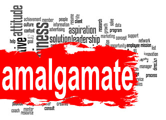 Image showing Amalgamate word cloud with red banner