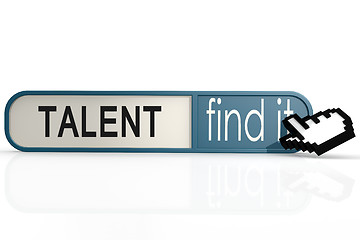 Image showing Talent word on the blue find it banner