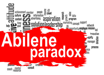 Image showing Abilene Paradox word cloud with red banner