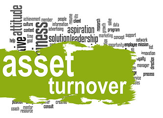 Image showing Asset turnover word cloud with green banner