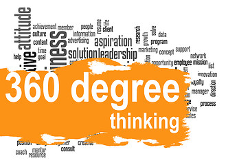 Image showing 360 Degree Thinking word cloud with orange banner