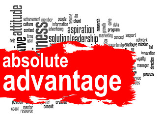 Image showing Absolute advantage word cloud with red banner