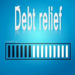 Image showing Debt relief blue loading bar