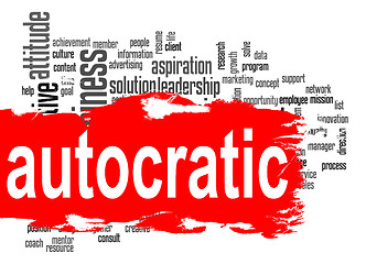 Image showing Autocratic word cloud with red banner