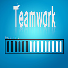Image showing Teamwork blue loading bar