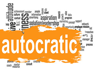 Image showing Autocratic word cloud with orange banner