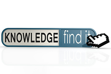 Image showing Knowledge word on the blue find it banner