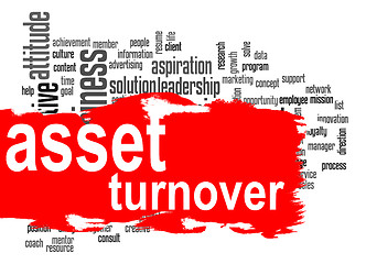 Image showing Asset turnover word cloud with red banner