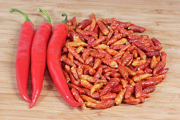 Image showing Chili fresh and dried